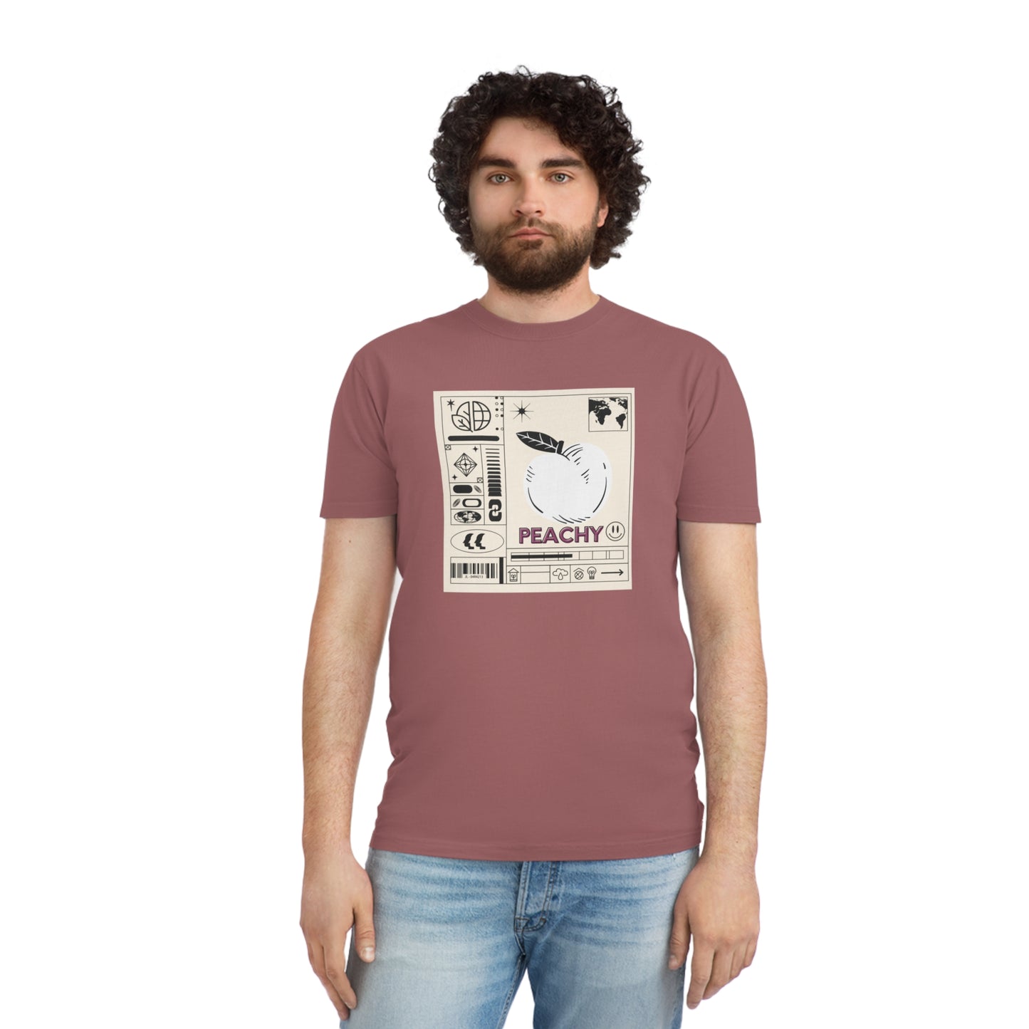 Peachy front Minimalist Design Faded Shirt