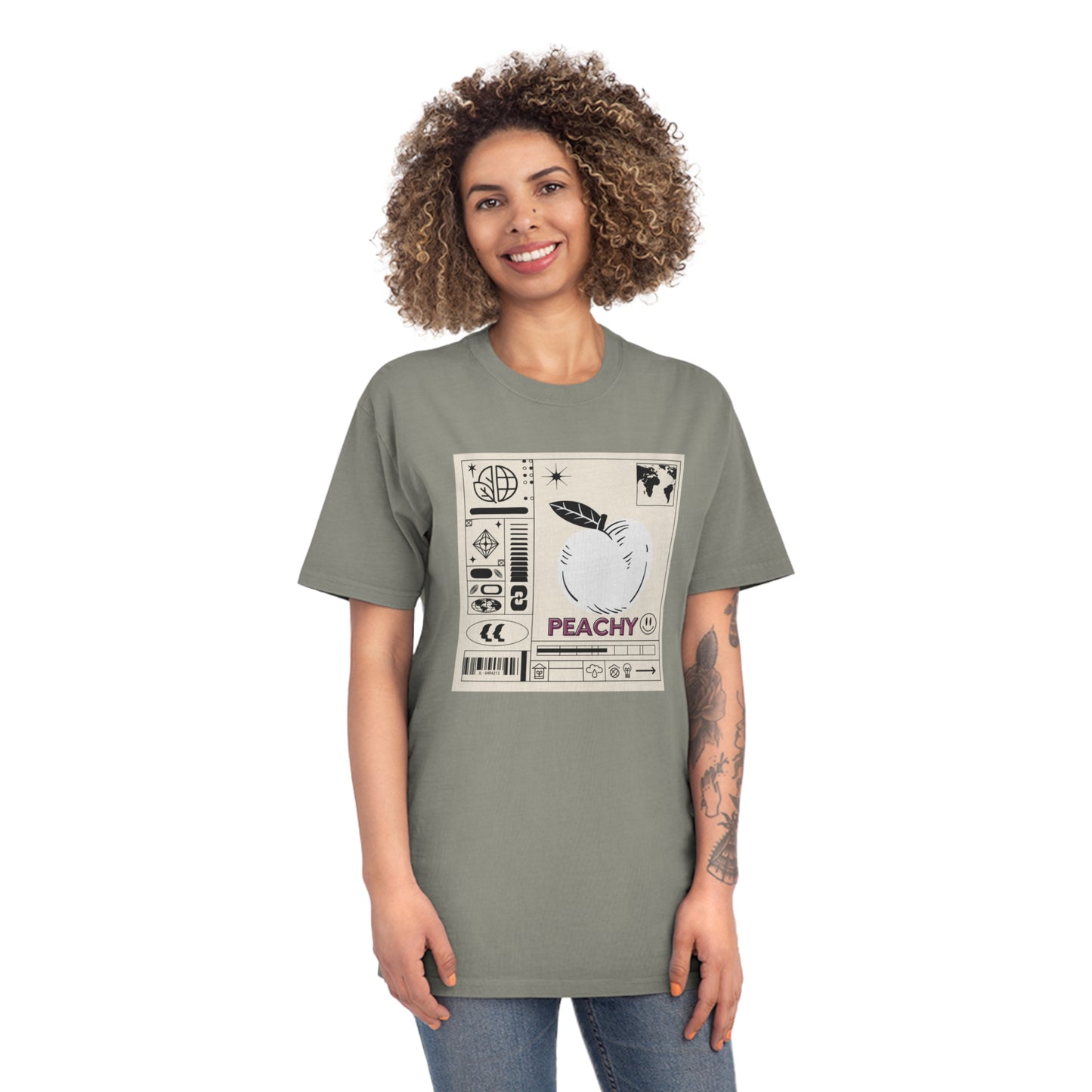 Peachy front Minimalist Design Faded Shirt