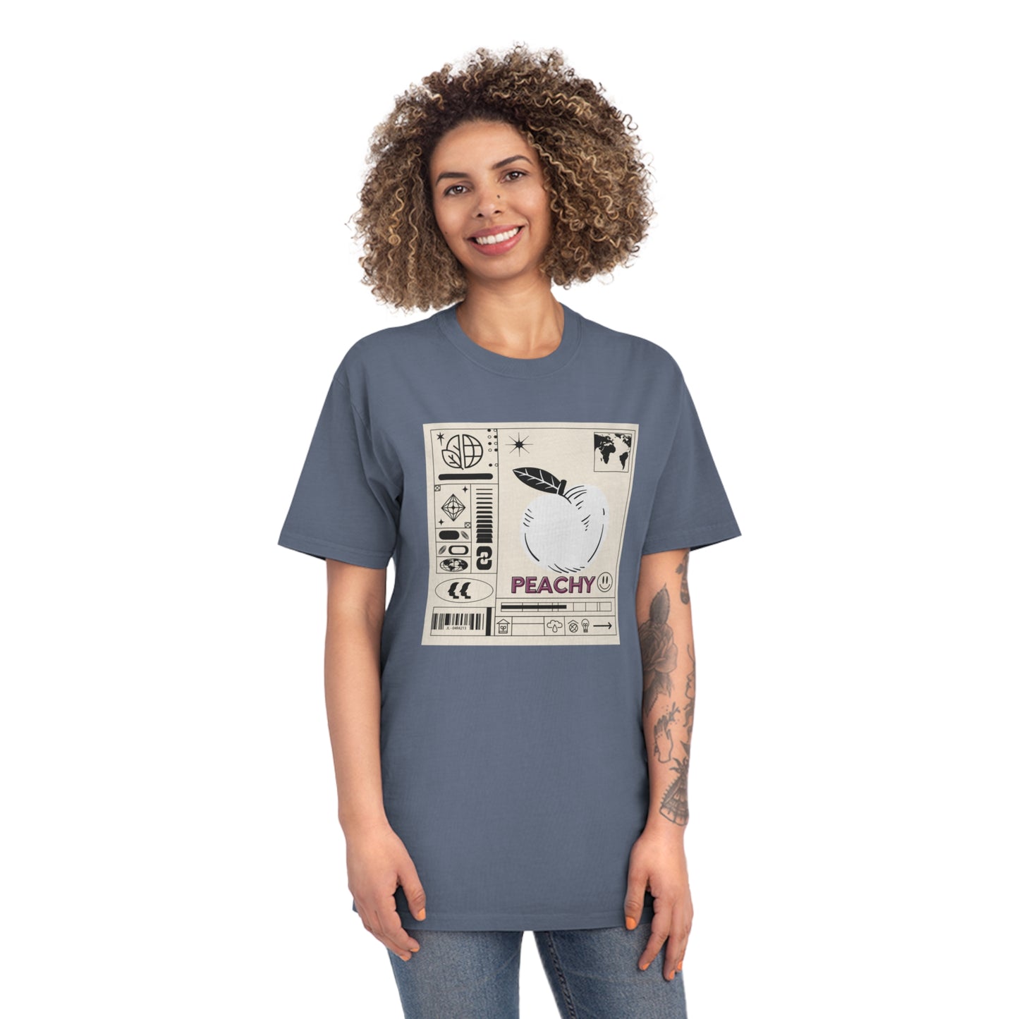 Peachy front Minimalist Design Faded Shirt