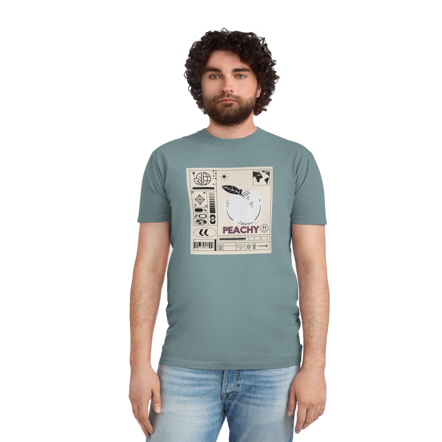Peachy front Minimalist Design Faded Shirt