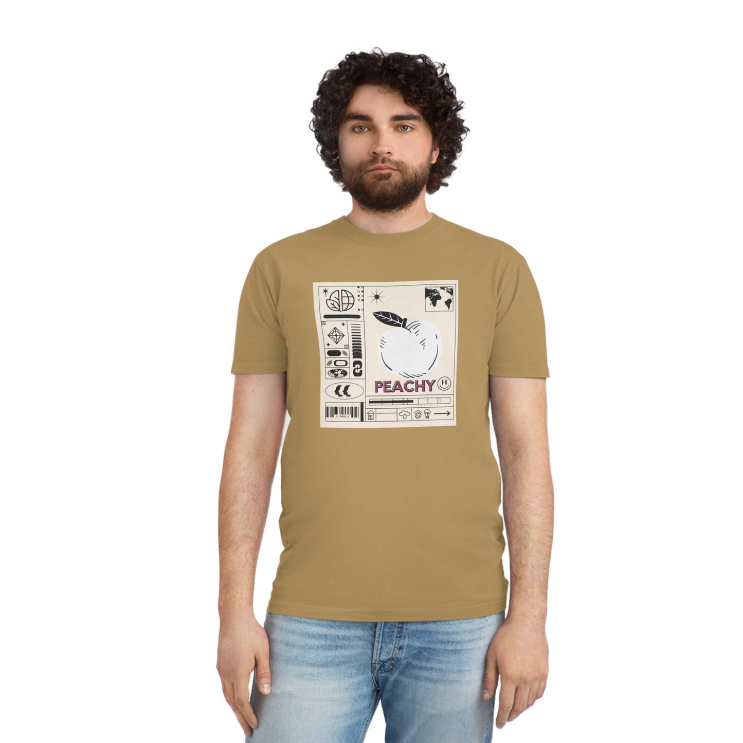 Peachy front Minimalist Design Faded Shirt