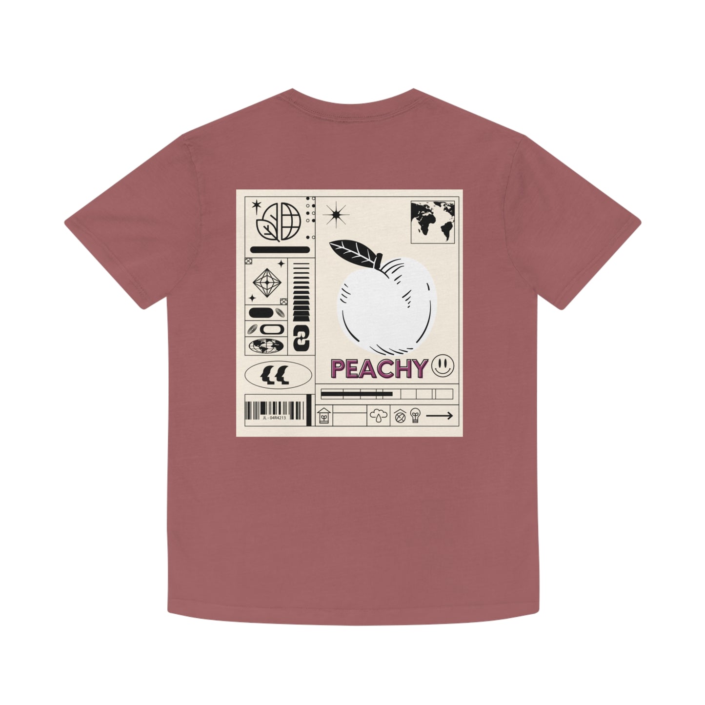 Peachy Minimalist Design Faded Shirt