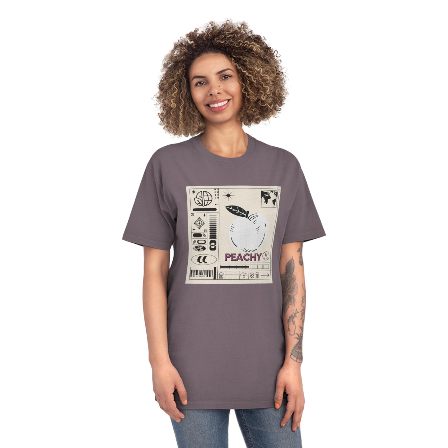 Peachy front Minimalist Design Faded Shirt