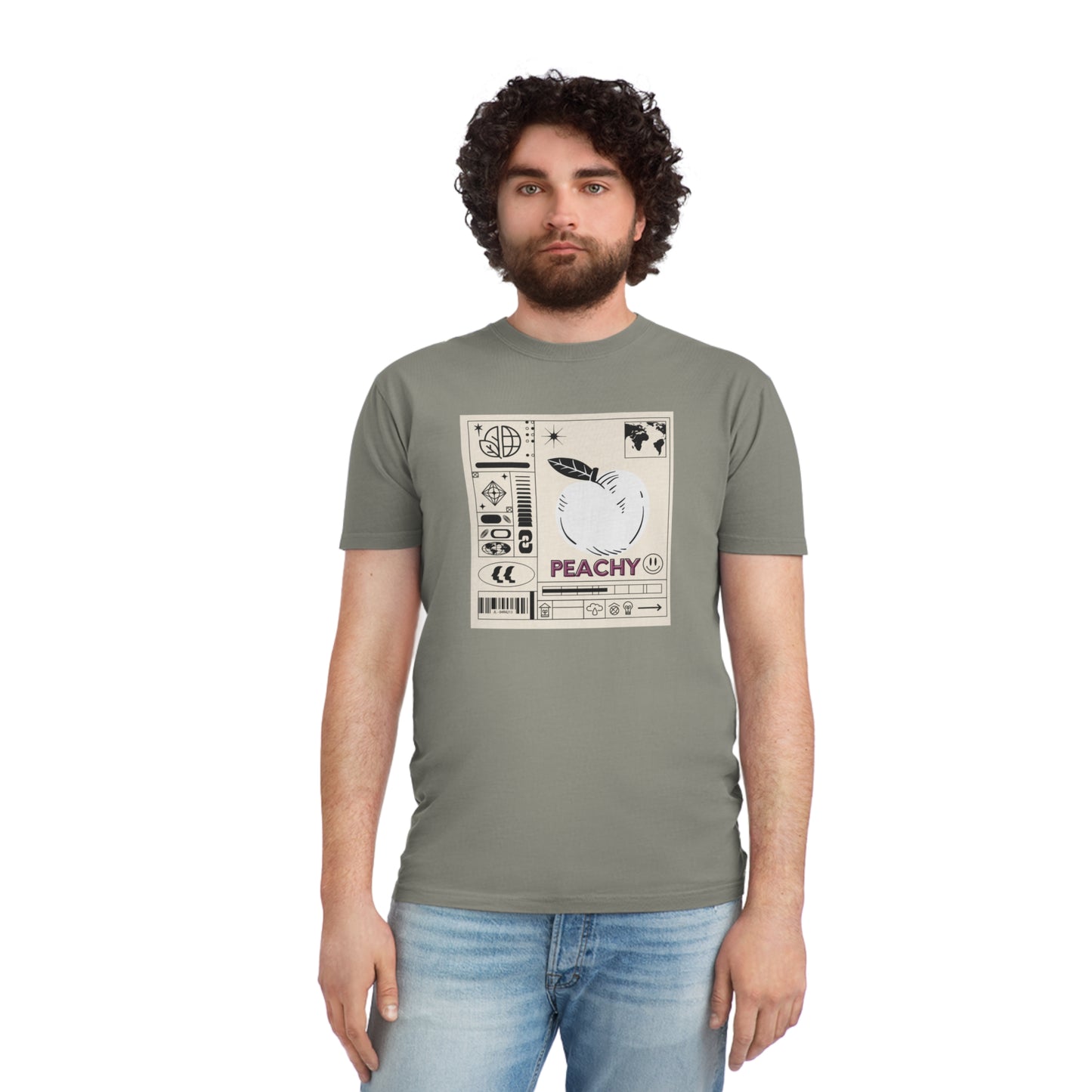 Peachy front Minimalist Design Faded Shirt