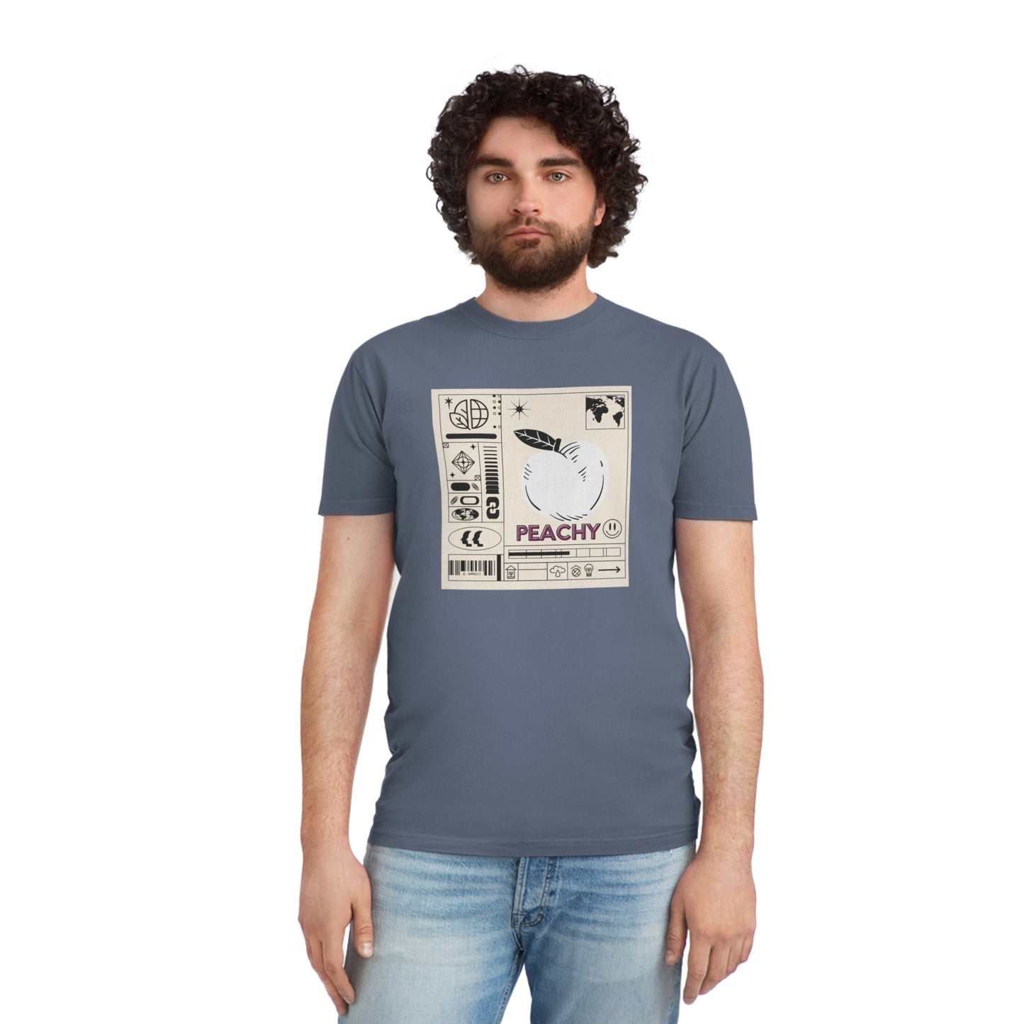 Peachy front Minimalist Design Faded Shirt