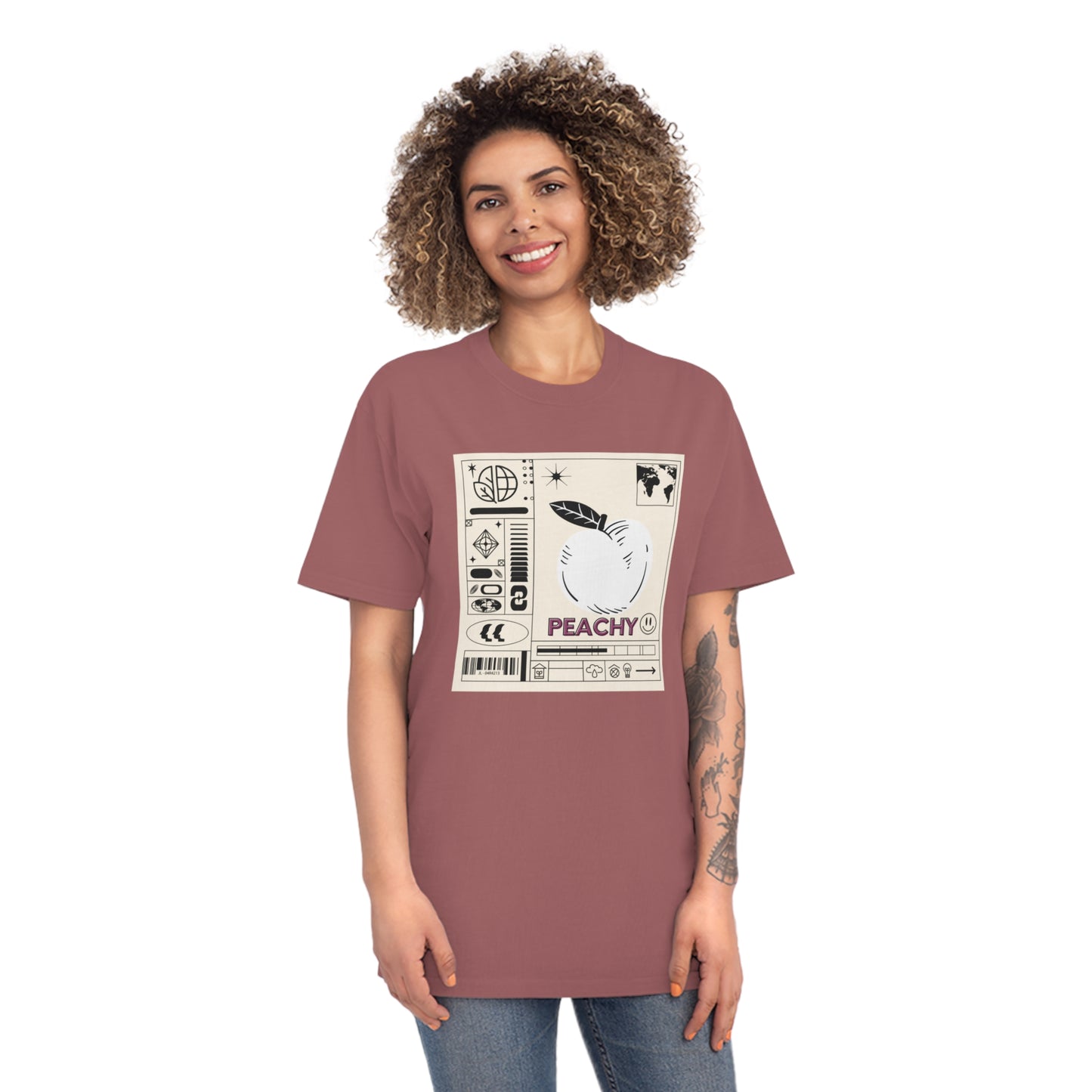 Peachy front Minimalist Design Faded Shirt