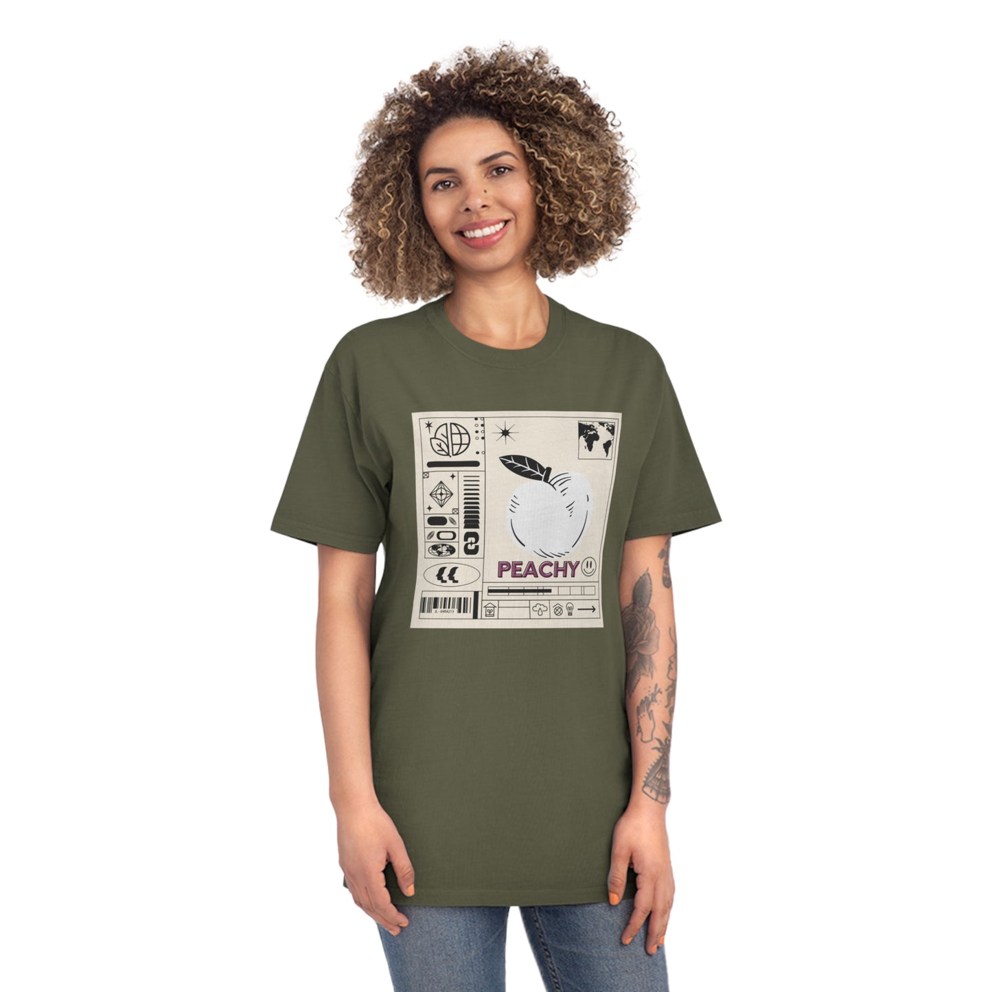 Peachy front Minimalist Design Faded Shirt