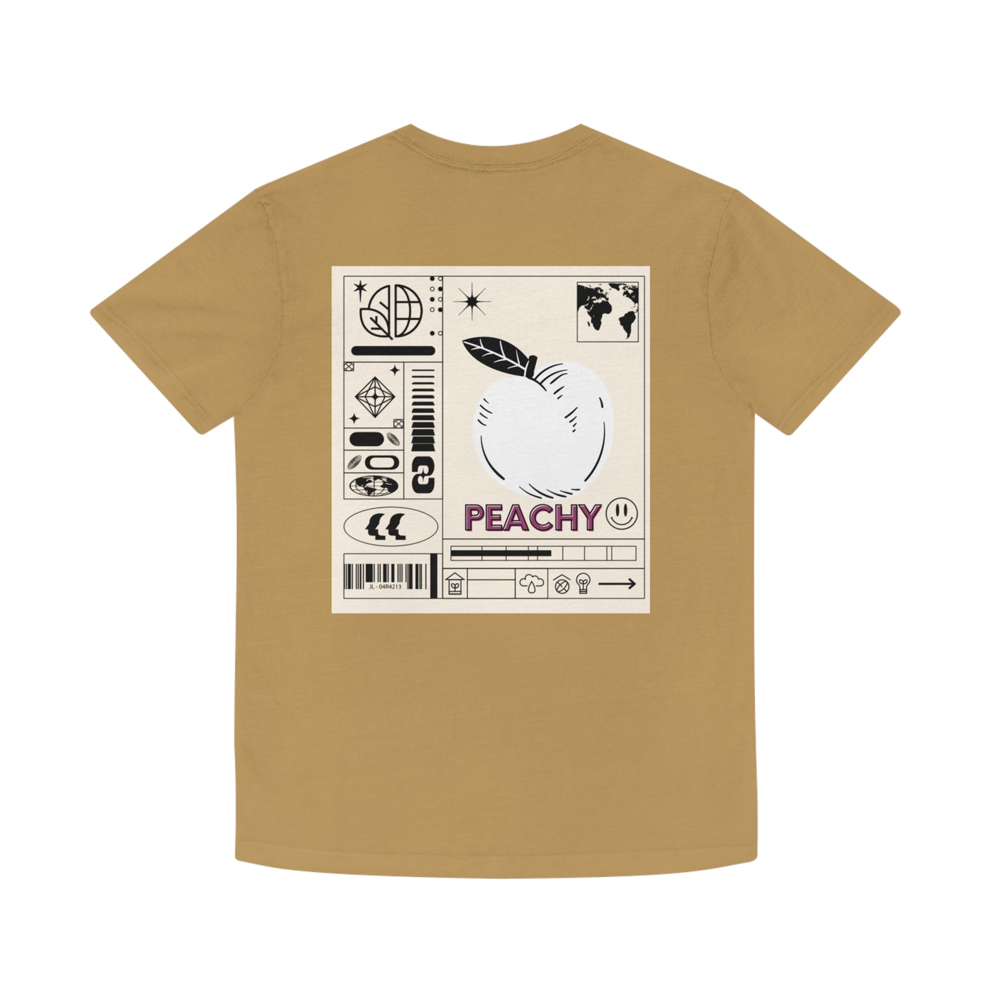 Peachy Minimalist Design Faded Shirt