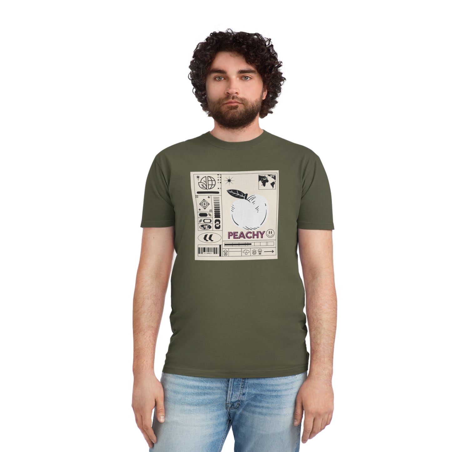 Peachy front Minimalist Design Faded Shirt