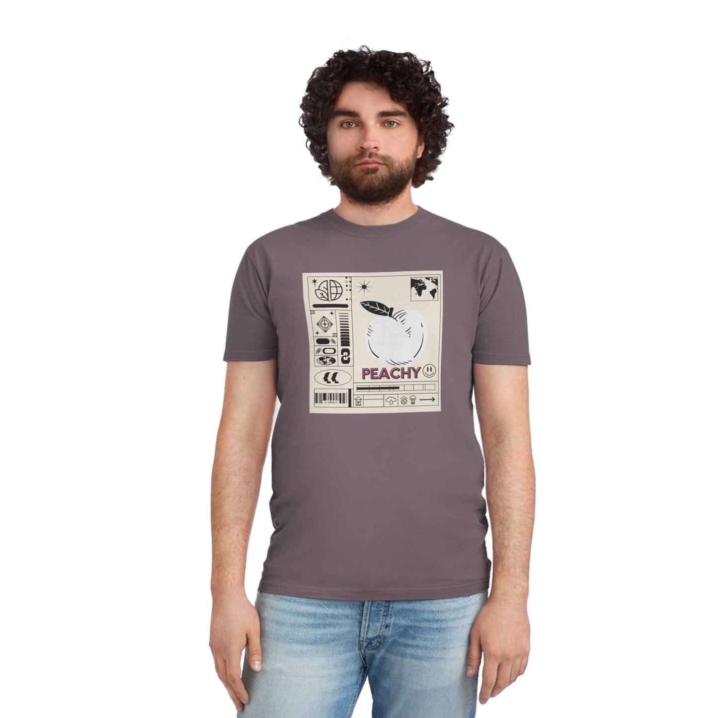Peachy front Minimalist Design Faded Shirt