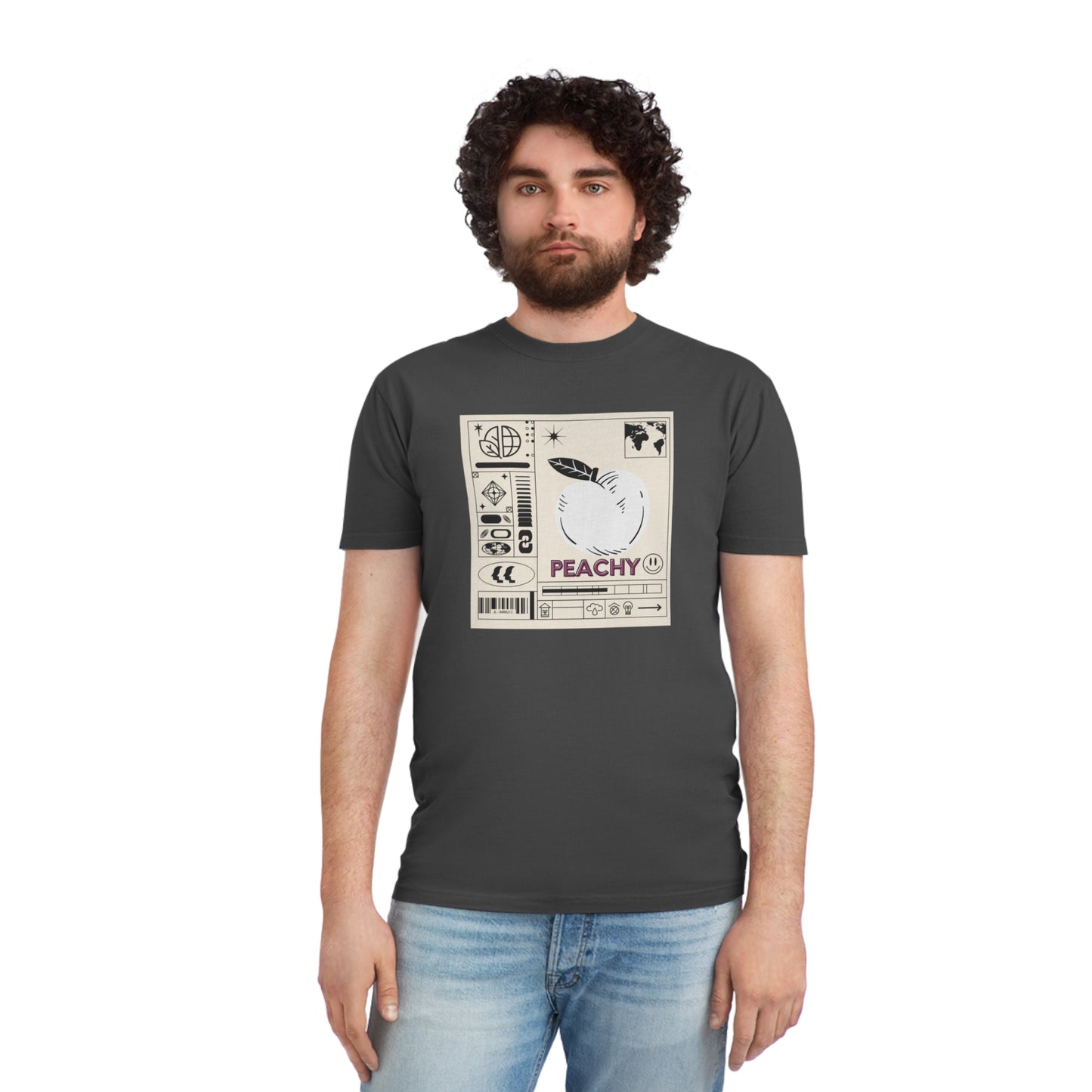 Peachy front Minimalist Design Faded Shirt