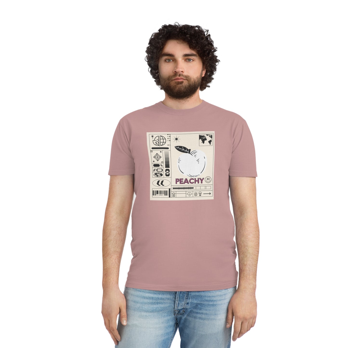 Peachy front Minimalist Design Faded Shirt