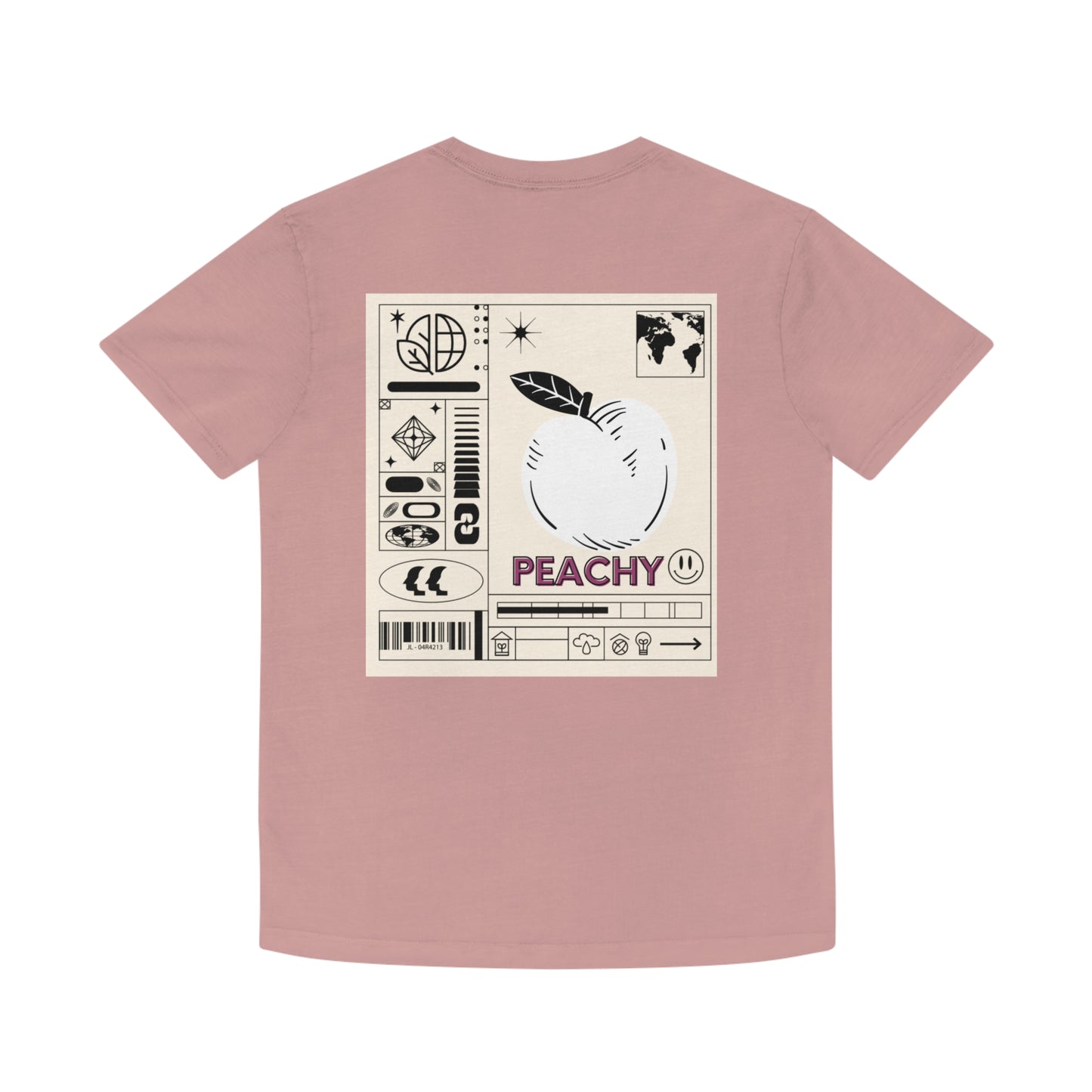 Peachy Minimalist Design Faded Shirt