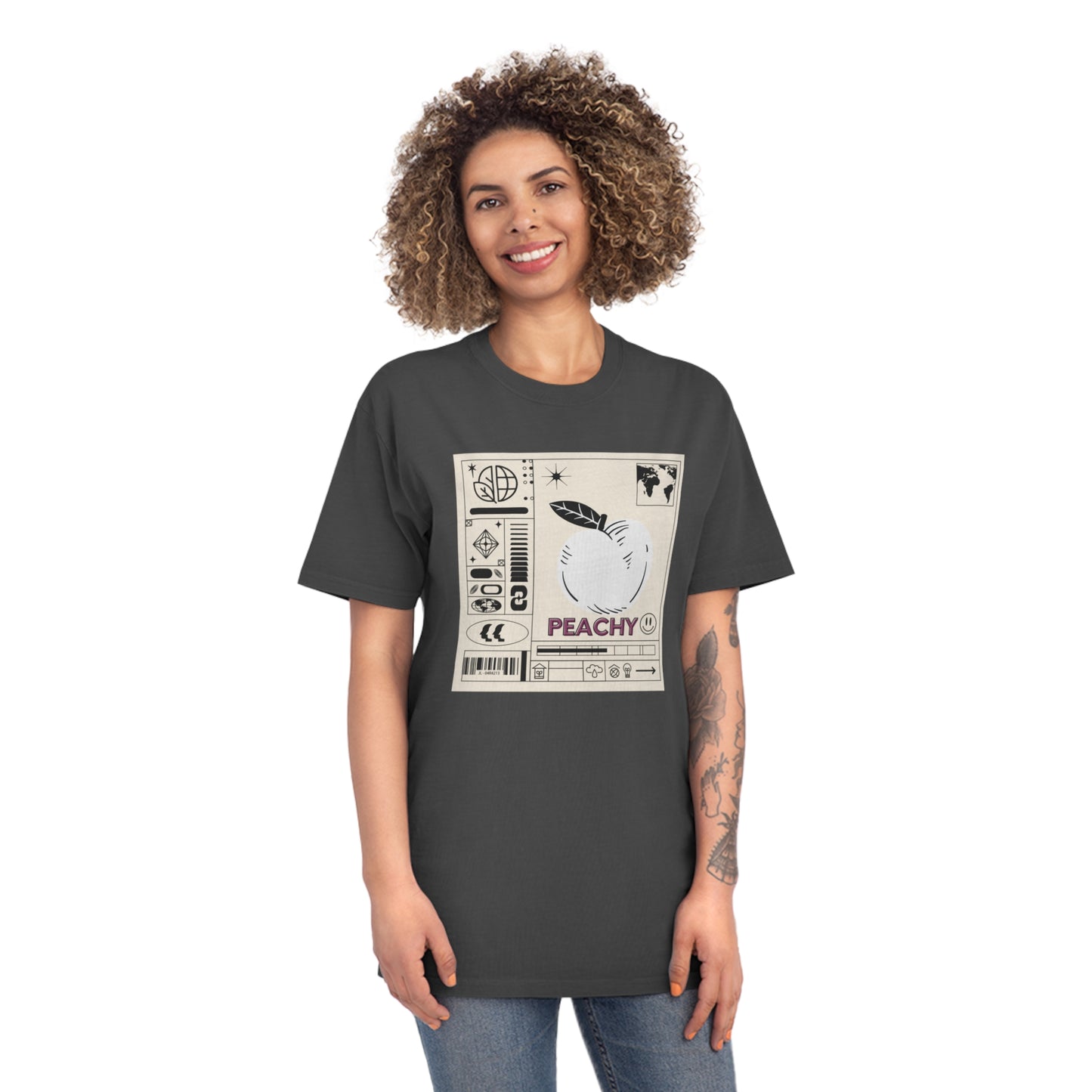 Peachy front Minimalist Design Faded Shirt