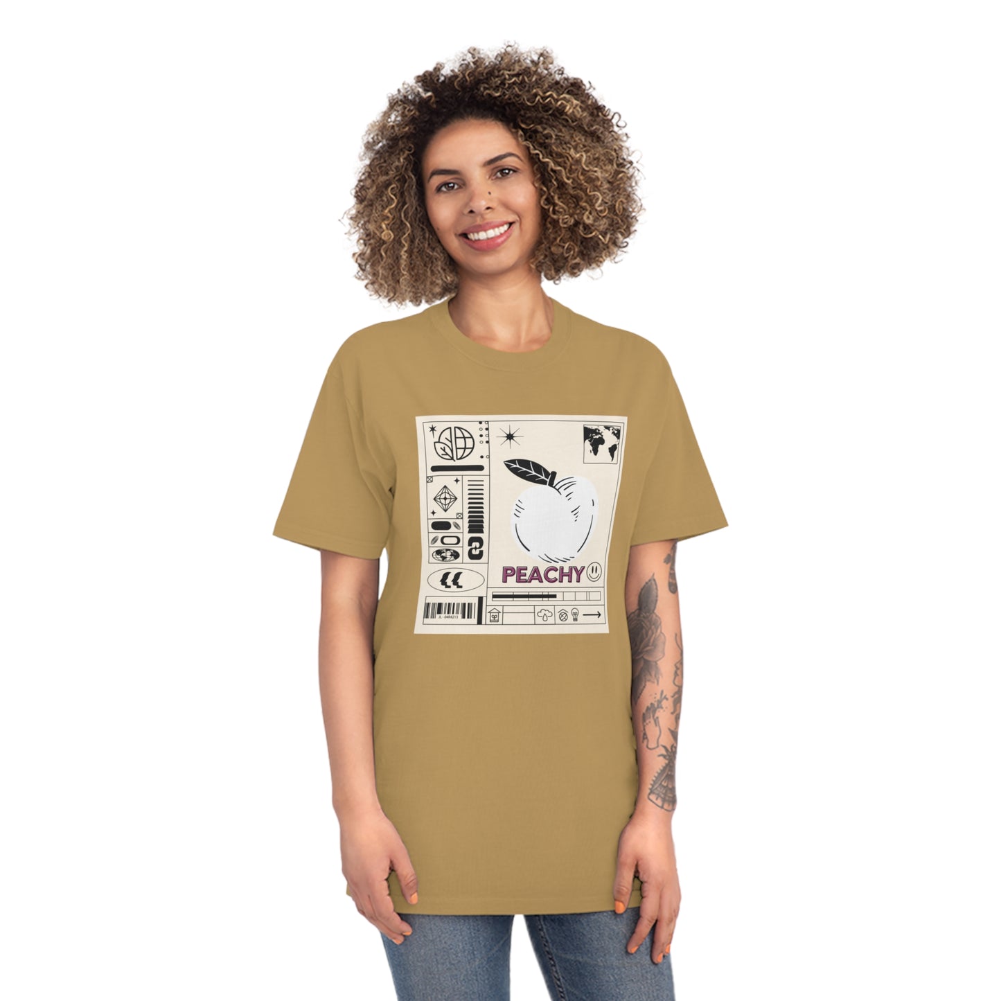 Peachy front Minimalist Design Faded Shirt
