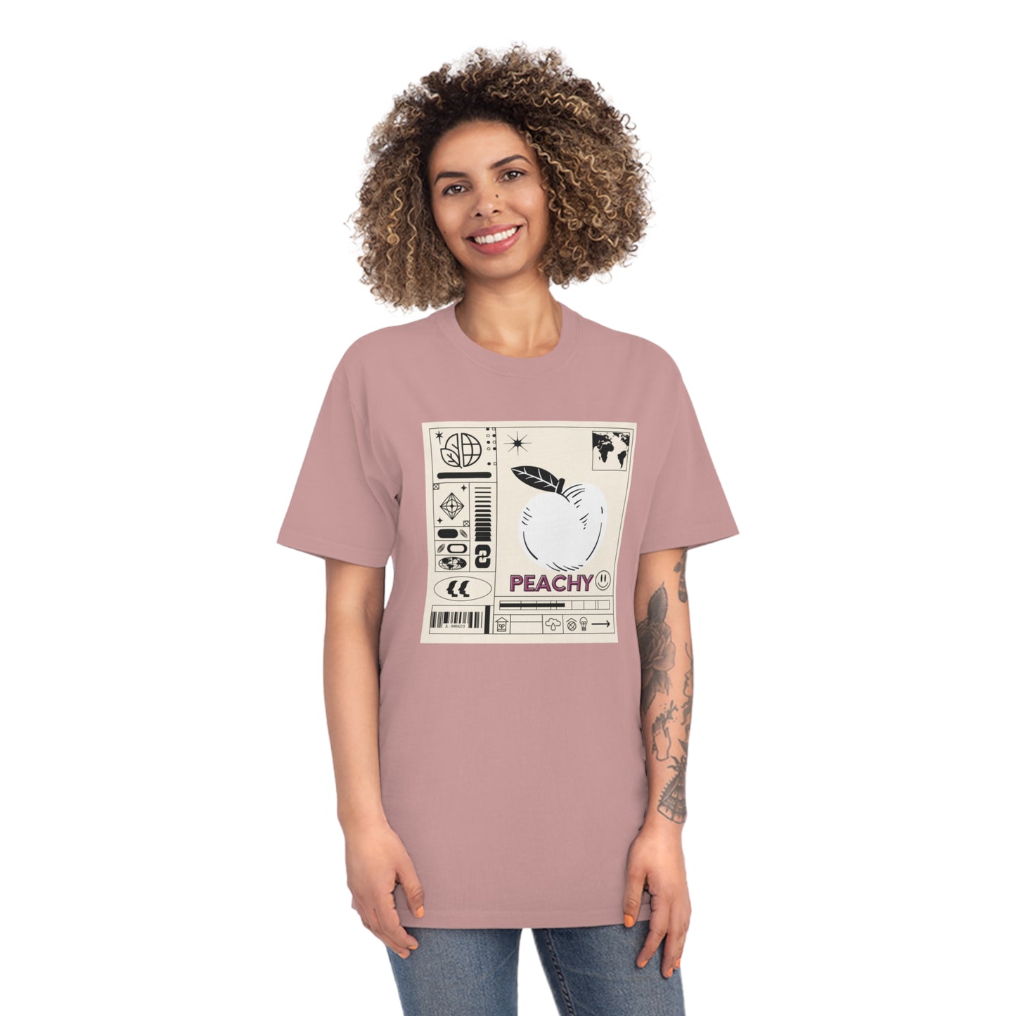 Peachy front Minimalist Design Faded Shirt